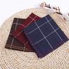 2 Pcs Multicolor Stripe Set Square,Cotton Handkerchief 38 * 38 Cm Men Classic Plaid Pattern Pocket