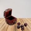 Shriji Crafts Wooden Inlay Dice Box Set of 5 Dices For Decoration and Games