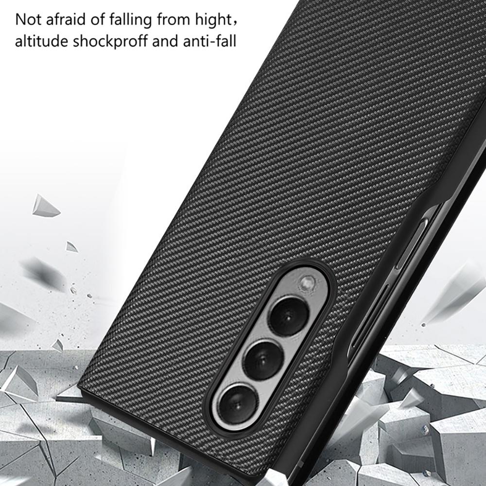 Складной чехол из искусственной кожи для Samsung Galaxy Z Fold 3 4 2 5g, флип-чехол из углеродного волокна с узором для Galaxy Z Fold 3 4, задняя крышка для телефона