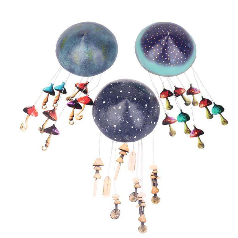 Mushroom Campanula Handmade Art Resin Mushroom Wind Chime Colorful Mushrooms For Outdoor Indoor Decor Patio Balcony Garden