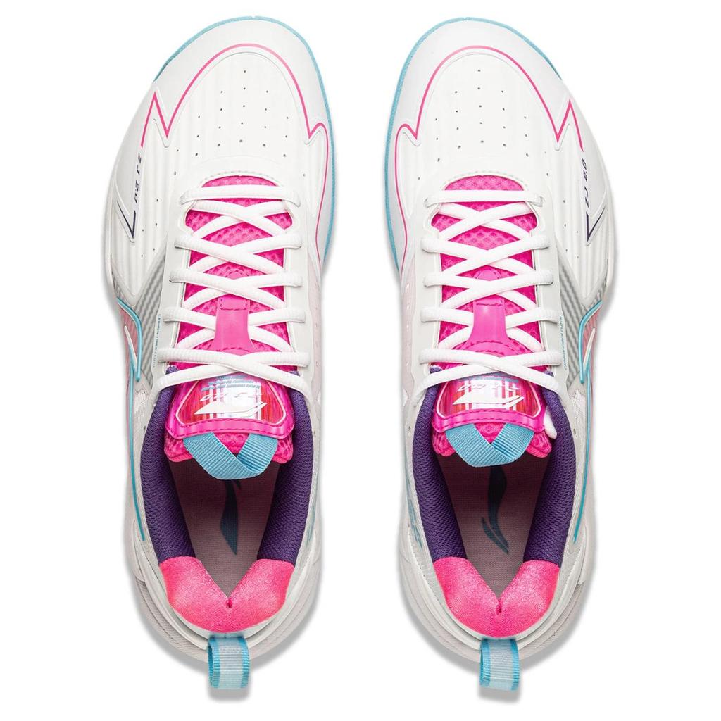 Li Ning Halberd 2 Удобные и модные Нескользящие Износостойкие Низкие Бадминтонные кроссовки Унисекс Белый Синий AYZU019-2