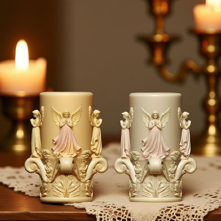 Силиконовая форма для свечи-цилиндра с тиснением ангела, многоцелевая силиконовая форма для изготовления свечей ручной работы, мыла, шоколада, инструмент для выпечки