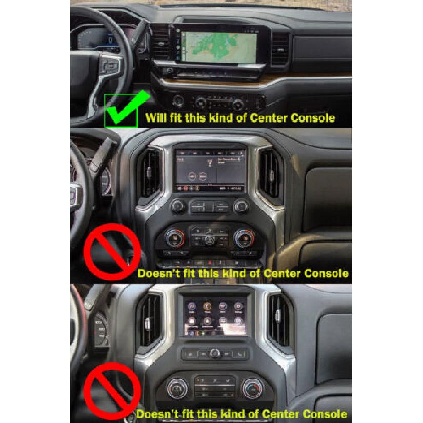 Wood Grain Middle console cover Dashboard Decor Trims For Chevy Silverado +