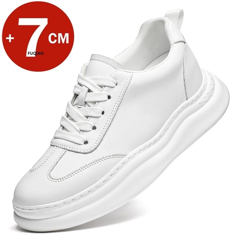 Breathable Outdoor Elevator Sneakers Men Shoes Cowhide Casual Shoes Walking Sports Men Genuine Leather Height Increasing Shoes