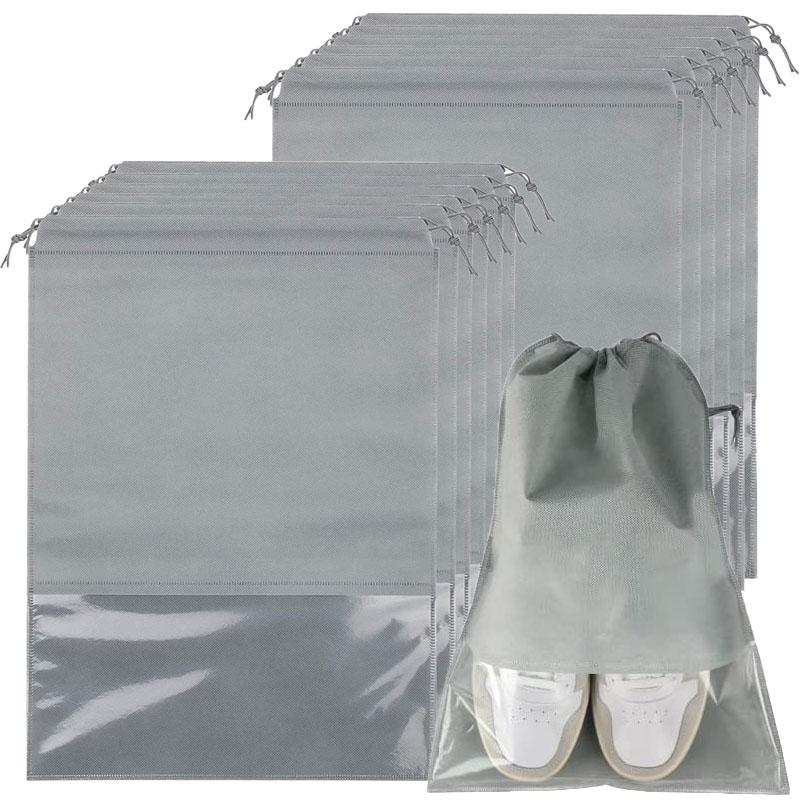 10/5PCS Oversized Non-woven Shoe Bag Waterproof Dustproof Travel Shoes Bag Portable Space-saving Transparent Shoes Organizer