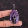 Древо жизни Звезда Аметист Подвеска Медная проволока Обернутая подвеска Драгоценный камень Подарок для матери Изумительный кулон ручной работы Медная проволока Ювелирные изделия