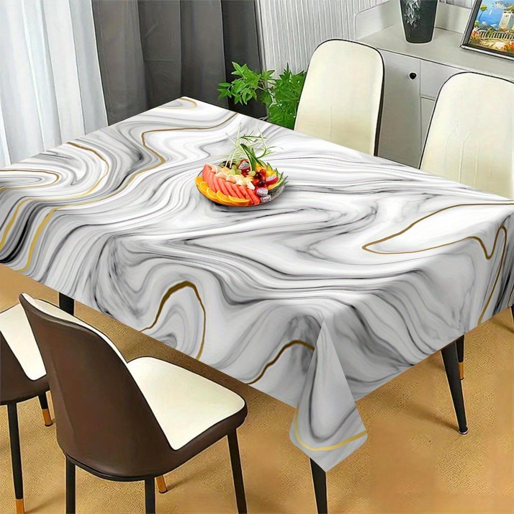 Elegant white marble pattern tablecloth - suitable for picnics, camping, weddings, parties, festivalszyc