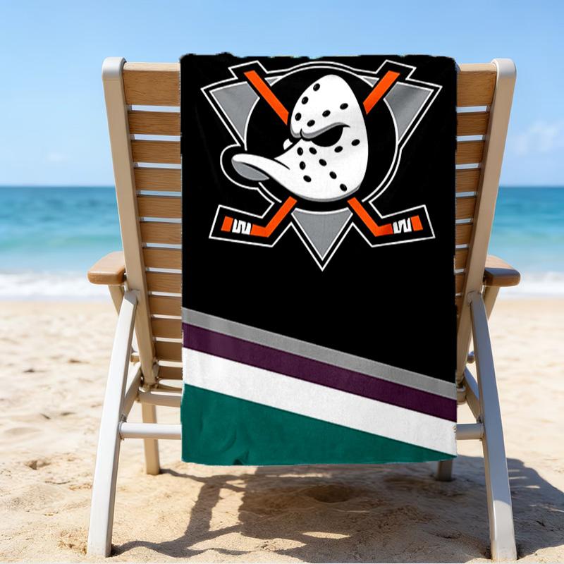 Пляжное полотенце из микрофибры хоккейной команды Anaheim Ducks, легкое и быстросохнущее, для летних путешествий, незаменимо для пляжа, бассейна, улицы