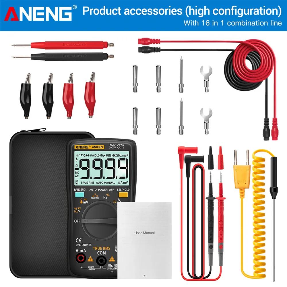 Multifunctional Mini Digital Multimeter ANENG AN8009 True RMS Transistor Tester Auto-Range Automotive Capacitor High Precision Tester Temp Diode Tools
