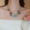 2025 Luxury Beach Multicolor Starfish Shell Necklace Earrings Women Pearls Shining Rhinestones Blue Ocean Elegant Y2K Jewelry