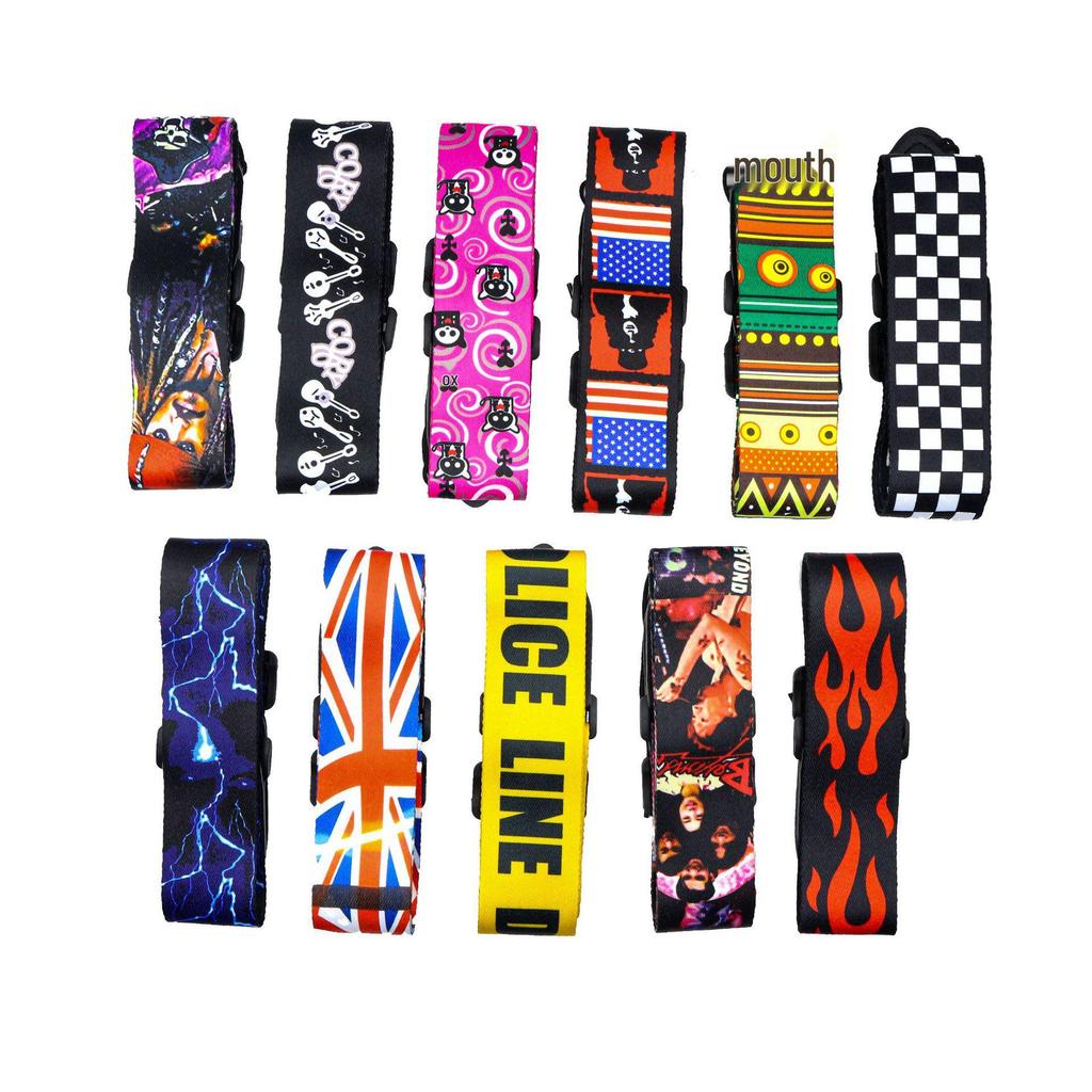 Полиэстеровый гитарный ремень в этническом стиле - Народный классический дизайн, Расширенное плечо для электро- и бас-гитар.