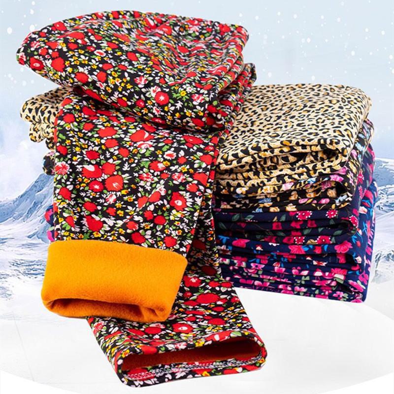 Женские зимние брюки из бархата с цветочным принтом: Ветрозащитный, верблюжья шерсть, защита талии, супермягкий хлопок для людей среднего и пожилого возраста