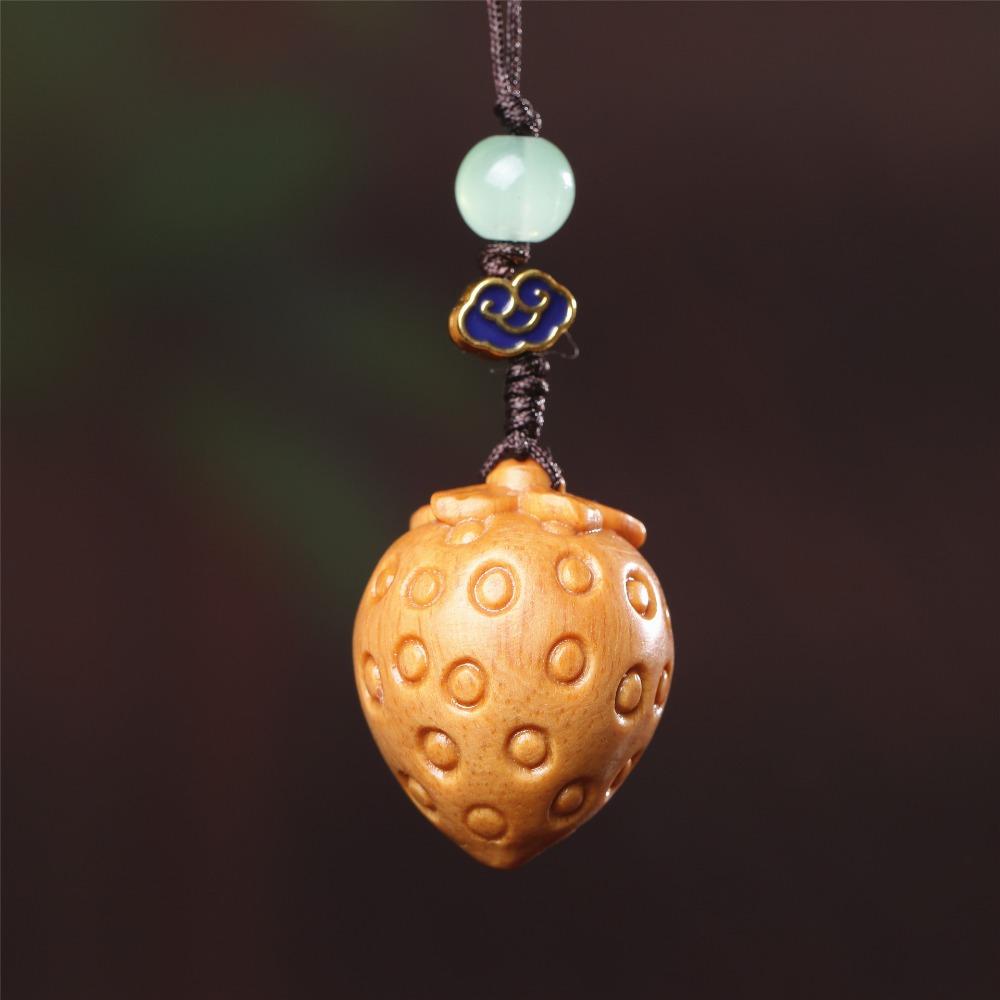 Китайский стиль сандалового дерева брелок кулон брелок ремешок милый мобильный телефон кольцо для женщин