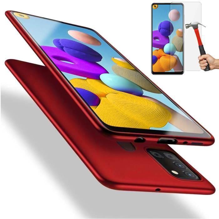 Защитный чехол - PROSHOP - для Samsung Galaxy A21S - Гибкий - Красный - Набор из 2 закаленных стекол