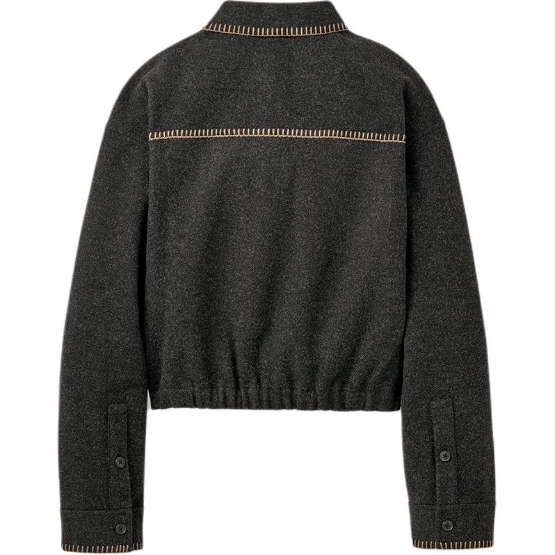 UGG Карманный Лацкан Однобортный Длинный Рукав Куртка Женские куртки 1172213-BHTHR