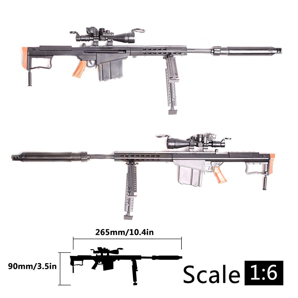 Масштаб 1/6 Военное Оружие Армии США Снайперская Винтовка M82A1 M134 M14 M16 Полицейский Солдат SWAT Фигурка Модель для Сборки Оружие Игрушки