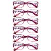 6pcs Reading Glasses Women Printed Reading Glasses Anti Blue Light Eyeglasses Unisex Red Glasses Men