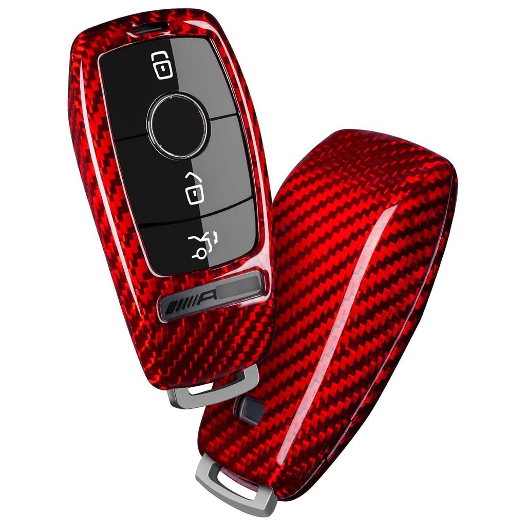 Real Carbon Fiber Key Fob Cover Case Shell Protector for Benz AMG E53 GLS63 Sedan CLA35 45 Coupe GLB35 GLA35 GLA45 SUV 2020-2023