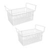 2Pcs Freezer Organizer Bins Steel Wire Large Capacity Strong Bearing Freezer Basket with Handle for Closet Countertops