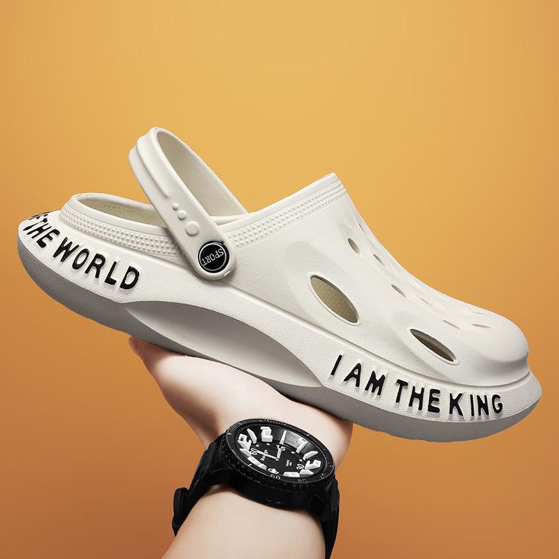 Мужские сандалии и шлепанцы с закрытым носком «Кокосовый сад» – Мягкая подошва, дышащие, модные, универсальные для пляжа.