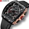 Men's Watches Luxury Square Quartz Wristwatch Waterproof Luminous Chronograph Watch for Men Date Clock 8442