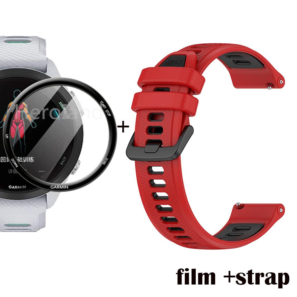 Модный силиконовый ремешок для часов 22 мм для Garmin Forerunner 265, умный браслет для Garmin Forerunner 255, браслет + пленка