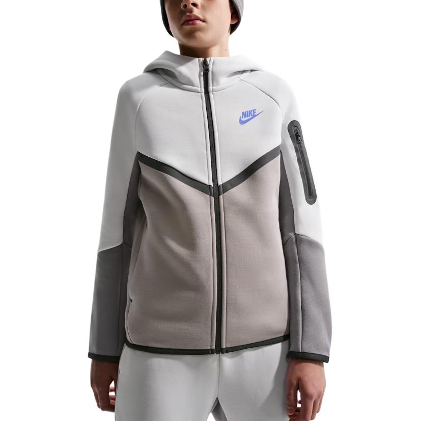 Nike Толстовка с капюшоном на молнии Sportswear Tech Fleece для детей старшего возраста Светлый железный рудник HV5867-025