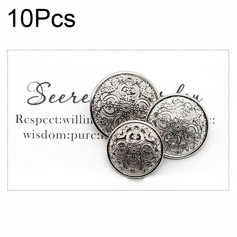 10PCS Carved Golden Hollow Buttons Clothing Handmade Sewing DIY Fashion European Decorative