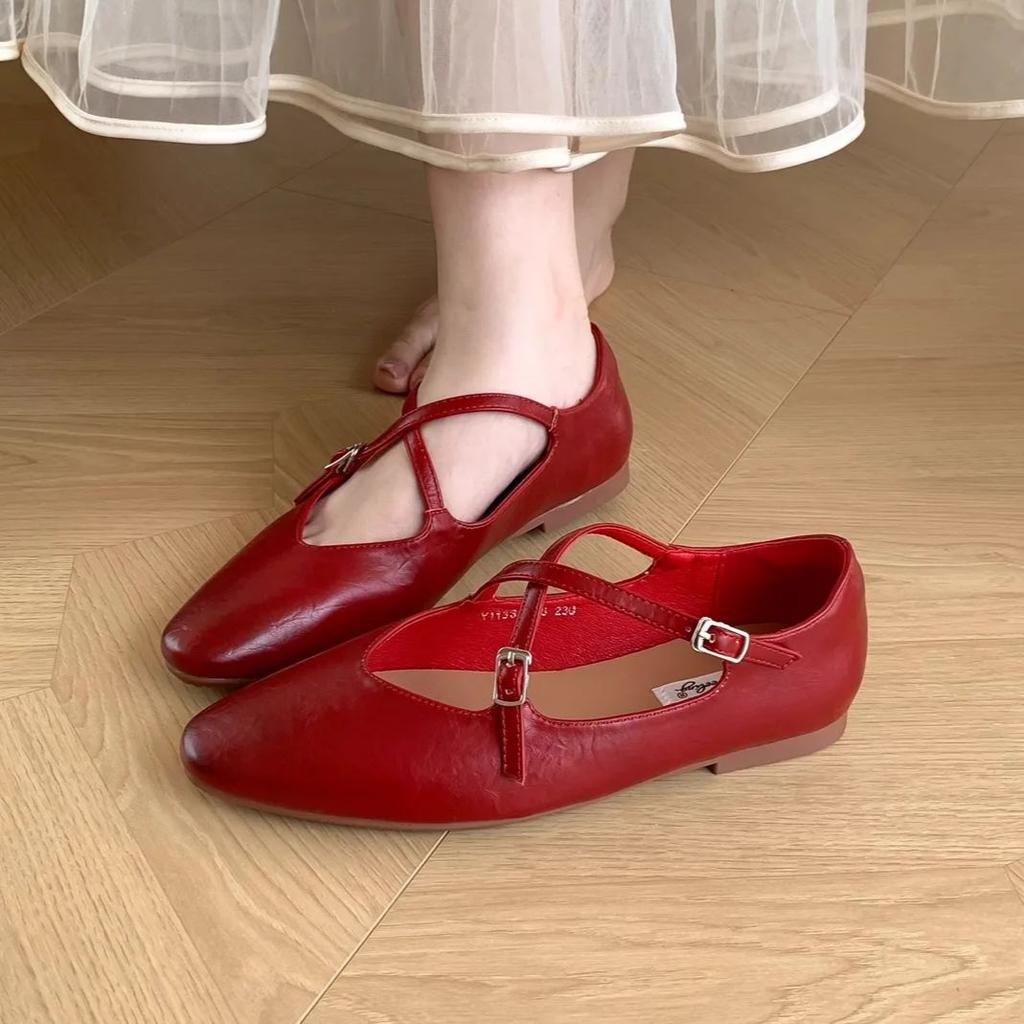 Мода Bailamos 2024 Новые женские балетки Мягкие туфли Мэри Джейн Модные неглубокие женские повседневные уличные туфли для платья Плоские балетки Mujer