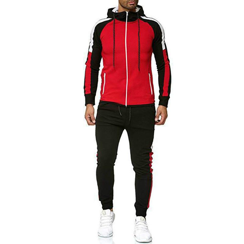 Спортивный костюм, мужская мода, крутой тренировочный костюм с капюшоном, спортивный костюм, комплект из двух предметов