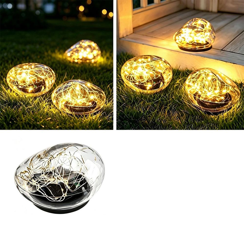 Energy Saving Solar Glass Ball Lights Waterproof Solar Lawn Lamp Outdoor Pebble Lamp Pathway