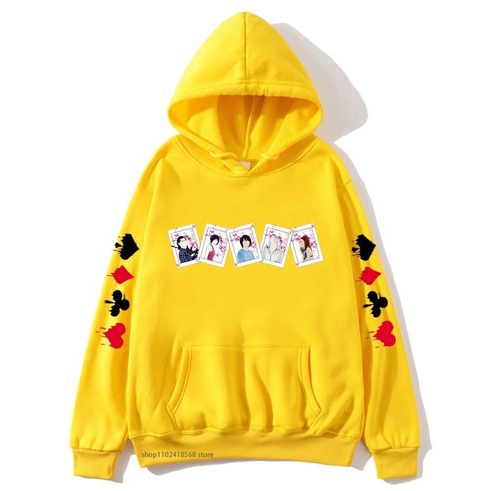 Толстовки Алиса в Пограничье для мужчин женщин Персонажи Карты Осень Зима Флис Уличная одежда