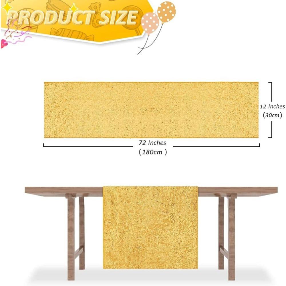4 Pcs 30x180cm Table Runners Glitter Dining Table Runner Sequin Table Cover Runners for Party Wedding Birthday Bridal Shower Decorations