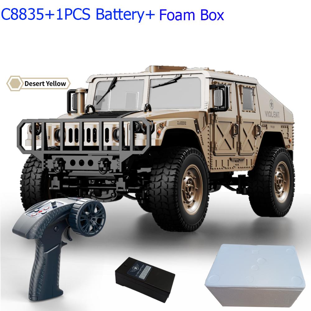 ABAH1 C8835 1:14 RC Car 2.4G Remote Control Car 4WD Off-road Climbing Simulation All-terrain RC Crawler Military Jeep JJRC RC Toys