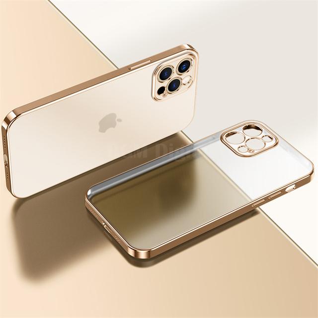 Роскошный матовый прозрачный силиконовый чехол с квадратной рамкой для Iphone 11 12 13 Pro Max Mini Xr X Xs 7 8 Plus Se 2020, мягкий тонкий чехол