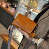 New Casual and Versatile Soft Cowhide Shoulder Bag Retro Top Layer Vegetable Tanned Cowhide Crossbody Bag