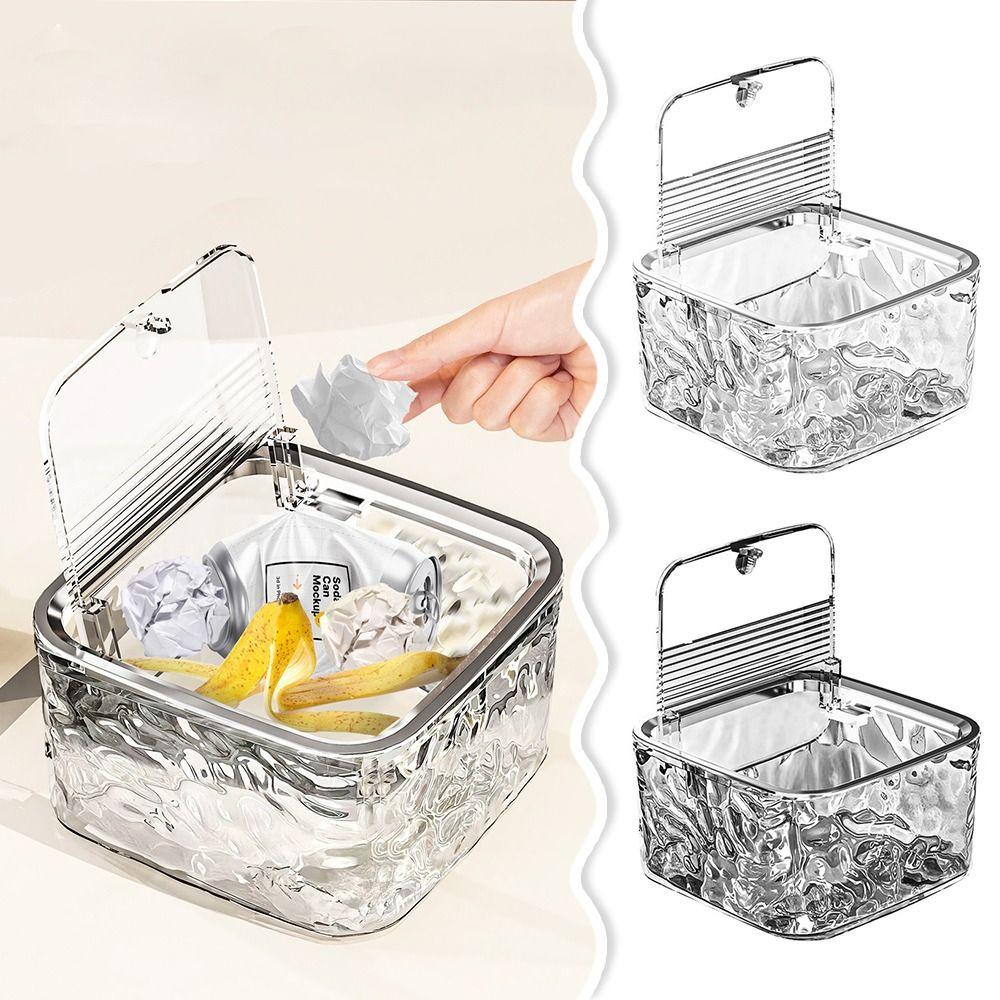 Push-type Jewelry Box Large Capacity Desktop Trash Can for Headband Bows Cotton Swab Organization