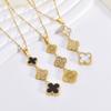 Four-leaf Clover Necklace Double-sided Female Temperament Titanium Steel Does Not Lose Color Lucky Grass Necklace