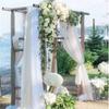 5/10M Wedding Decoration Crystal Tulle Roll Organza Sheer Fabric For Wedding Arch Birthday Party Backdrop DIY Decor Chair Sash