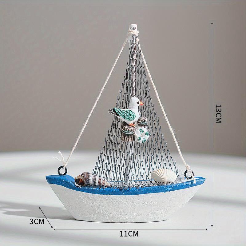 1pc Mini Marine Nautical Ship Sailing Boat Wood Crafts Ornaments Party Room Home Decoration