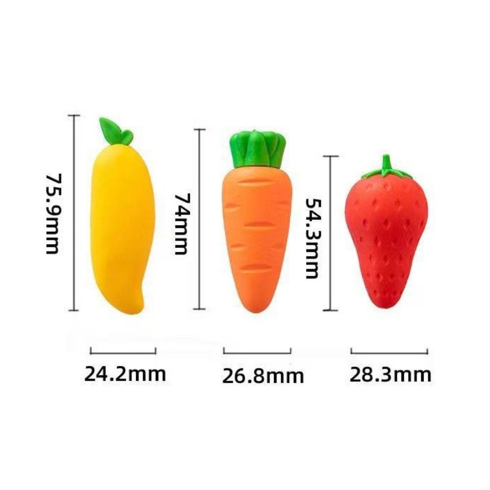 Without Leaving Marks Pencil Eraser Carrot/Strawberry/Mango Huge Eraser  School Office