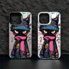 Черный кот в стиле граффити Чехол для телефона для iPhone 17/16/15/14 Plus/13/12/11 Pro Max Крутой узор в стиле стрит-арт Защитный чехол
