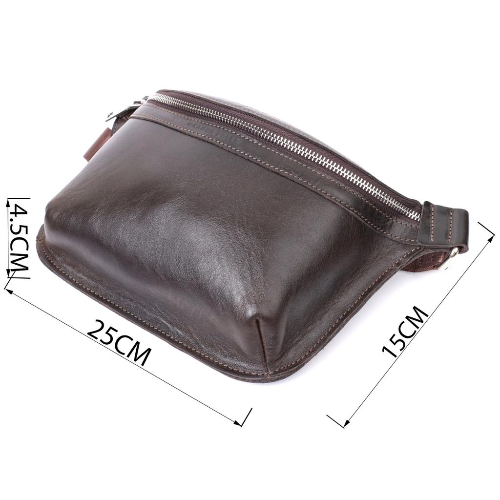 Стильная бананка для мужчин из натуральной кожи GRANDE PELLE Bag 22814 Коричневый