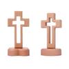 Деревянная статуя Креста со стойкой Святой Крест Настольный Крест с основанием Католический Деревянный Крест Декор для Рождественской полки
