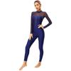 Jazz Dance Jumpsuit Rhythmic Gymnastics Stage Performance Wear Figure Skating Gymnastics Dance Costume Women Rhinestone Open Back Jumpsuit