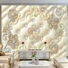 European Style Mural 3d Stereo Soft Roll Pearl Jewelry Flower Fresco Living Room Luxury Decor 3d Wallpaper