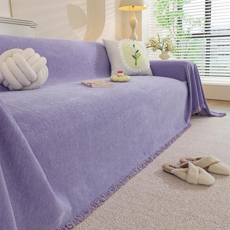 Современный минималистичный чехол на диван из шенилла в елочку, всесезонное нескользящее одеяло