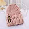 Knitted Winter Hat Women Korean Style Warm Letter For Casual Daily Wear
