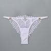 Ultra-Thin French Embroidered Mesh Bra & Thong Set - Women's Breathable, Gathered Fit.