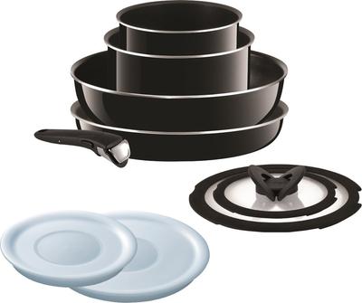 Набор сковород Tefal только для газовой плиты Neo Hard Titanium Plus Set Титановое покрытие Съемная ручка L60991 9 предметов "Ingenio 9" 5-слойный